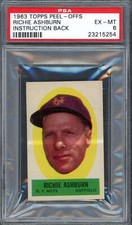 1963 Topps Peel-Offs Richie Ashburn (Instruction Back) PSA 6 23215254