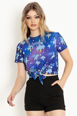 BlackMilk So Cute I Could Die Tie-Front Tee T-Shirt Small NEW