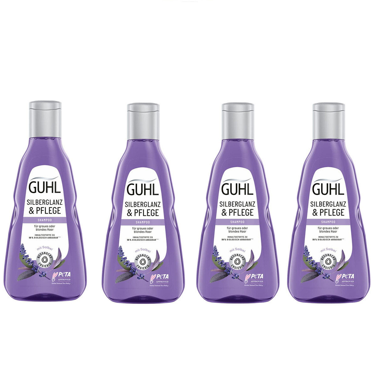 Guhl Silberglanz und Pflege Shampoo mit Salbei 250ml 4er Pack