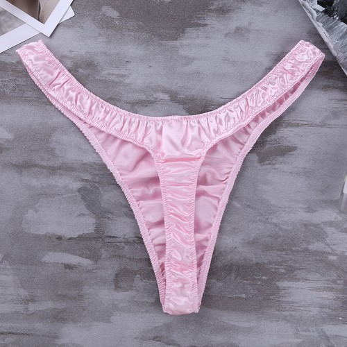 AU Mens Shiny Satin Trunk Thong G-String Underpant Underwear Sexy Bikini Sexy - Picture 27 of 78