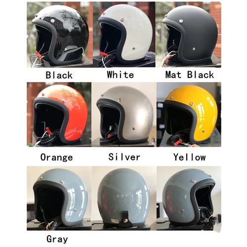 Neue Fiberglas leichte matt klassische Oldtimer 3/4 Jethelme Motorradhelme