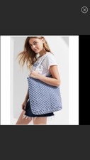 Urban Outfitters Rope Blue Macrame Beach Knotted Tote Bag