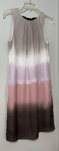 H&M Summer Dress Classy Sleeveless Multicolor Pastel Ombré Shift Sz 6 - Picture 3 of 10