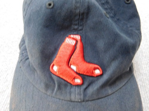 '47 Boston Red Sox Hat Adjustable Strapback Stockings Logo Navy Distressed - Picture 4 of 13