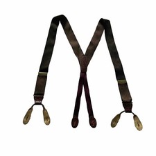 Martin Dingman Suspenders Men's Black Red  Gold Leather Brass