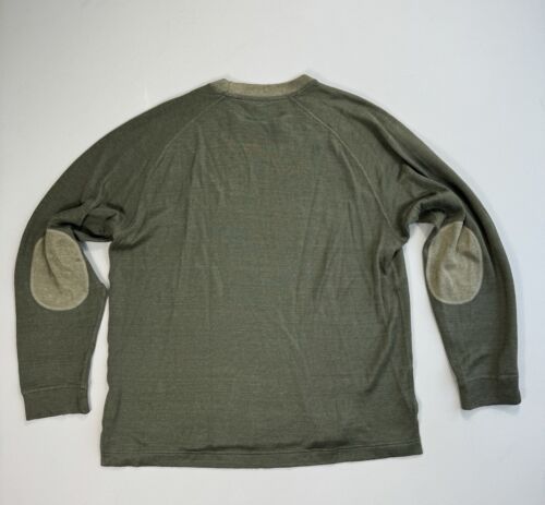 J.L. POWELL 100% Linen Knit Pullover Sweater Elbow Patches Men's Large Preppy - Picture 2 of 9
