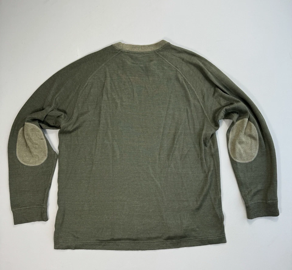 J.L. Suéter suéter tejido 100 % lino POWELL parches en el codo grande preppy para hombre Foto 2 de 4