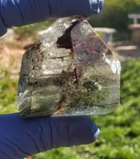 Natural Lodolite Garden Quartz Crystal Free Form Tower style , Brazil 92g 