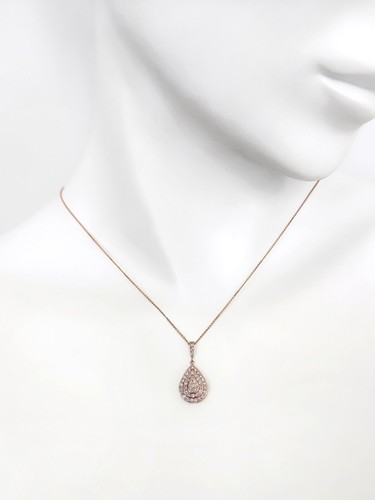 AIG Certified 0.47ct Natural Fancy Pink Diamond Pendant - 14K Rose Gold - Picture 6 of 8