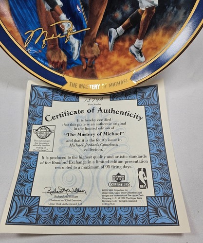 2002 Michael Jordan Mastery of Michael Porcelain Plate Upper Deck Bradford Ex - Picture 4 of 12