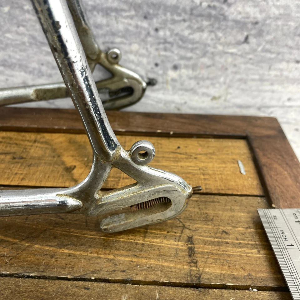 Juego de marcos vintage OLMO 63 60 cm DOBLADO Campagnolo acero con orejetas azul Italia 120 mm Foto 4 de 4