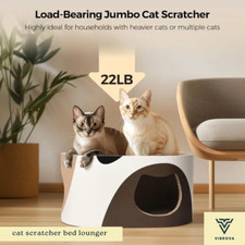 Cat Scratcher Bed Lounger  XL Cat Scratching Furniture  Cardboard Cat Bed