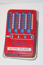 1940's Vintage Metal Tin Wolverine Adding Machine Hand Pull Dial Calculator