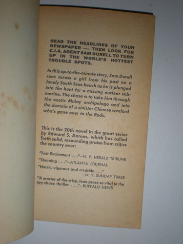 ASSIGNMENT SULU SEA by Edward S Aarons 1ST GOLD MEDAL PRINTING k1497Thriller GGA - Picture 6 of 9