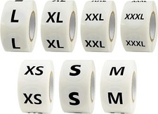 2800 Pcs Clothing Size Round Sticker Labels in Full 7 Sizes XS S M L XL XXL X