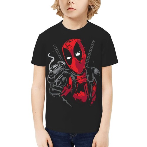 Deadpool Movie Superhero Kids T-Shirts Novelty Casual Short Sleeve Tee Tops Gift - Picture 39 of 45