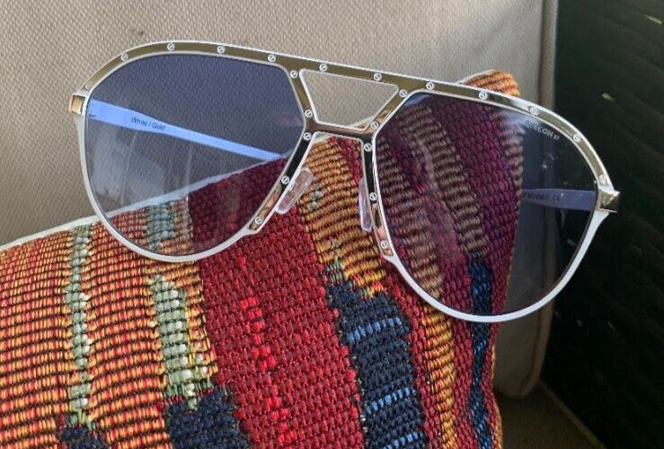 EYECON87 CUSTOM Alpina Style 
White Aviator 62mm Glasses w/ Rainbow Fashion Tint Glasses Alpina PCF 98 Nylor 90 main image 4