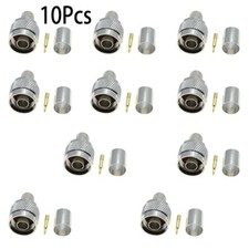10X N Type Male Plug Crimp RF Connector for RG8 RG213 RG165 LMR400 7D-FB Cable