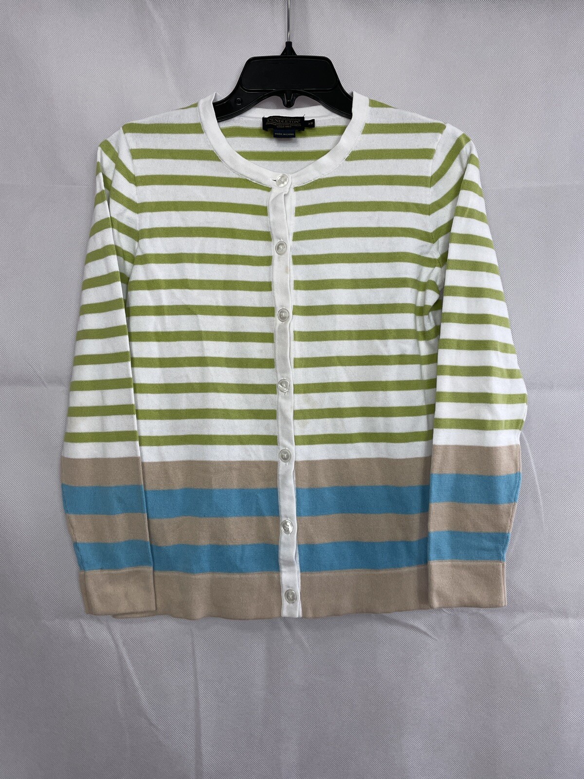 Pendleton Sweater Button Down Striped Womens Size… - image 1