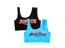 Justice 2 Pieces Girls Sport Bras Pullover Removible Pads Size 30 NEW