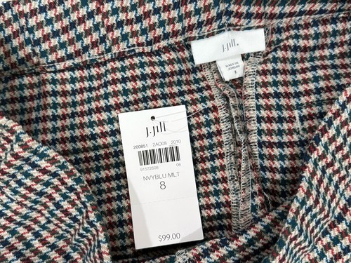 J Jill Pull On Houndstooth Ponte Pants Size 8 - Picture 3 of 9