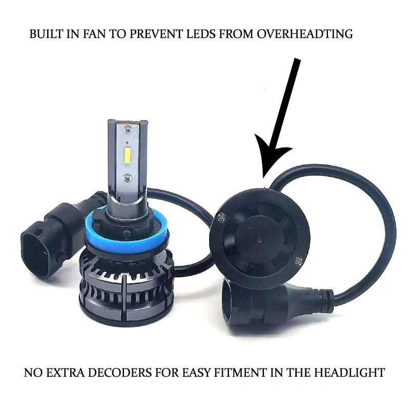 2 x H11 Super White 6500k Xenon HID Headlight Fog Light Bulbs Pair 12v LED 711 - Image 2 of 3