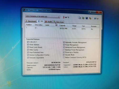 ATA/IDE 400GB Hitachi Deskstar HDS724040KLAT80 3.5" 7200rpm Hard Disk Drive - Picture 9 of 11