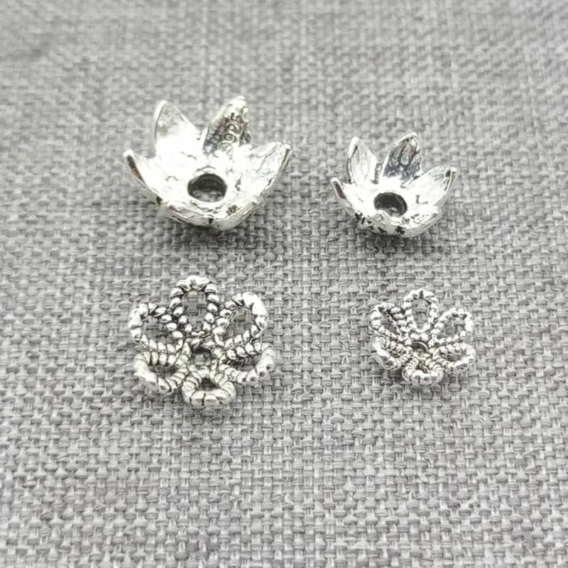 925 Sterling Silver Flower Bead Caps Spacers for Bracelet Jewelry Making - image 3 of 4