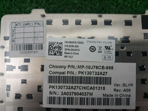 NUEVO Genuino Dell Inspiron 17 3721 3737 5721 5737 SLO QWERTZ 0NV6Y0 - Imagen 3 de 3