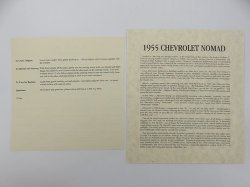 1955 Chevrolet Nomad Turquoise 1:24 Diecast Car - Danbury Mint + Box/Paperwork - Picture 11 of 16