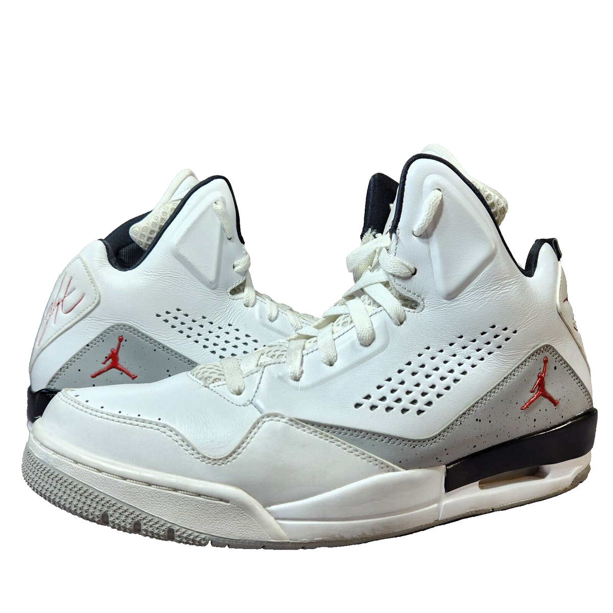 JORDAN SC-3 White Cement Leather Sz 12 White/Gym Red-Wolf Grey