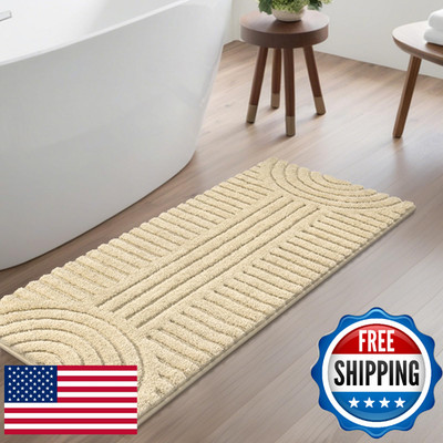 SHACOS Super Soft Bathroom Runner Rugs 24''x60'' Non Slip Boho Bath Mats Microfibe