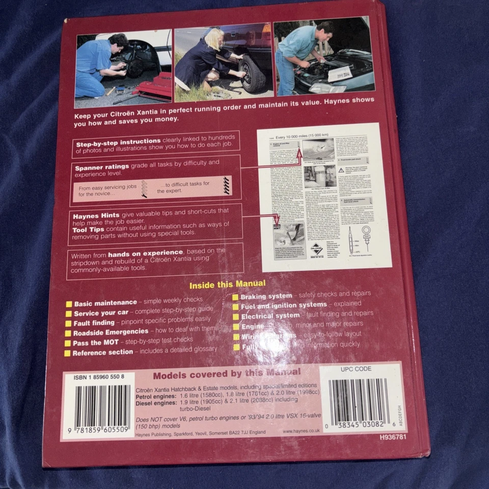 Citroen Xantia 1993-98 K-S Petrol Diesel Haynes 3082 Service & Repair Manual '99 - Image 2 of 4
