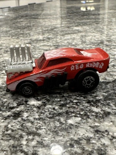 Vintage Matchbox Superfast 1972 Red Rider No. 48 Dodge Charger Diecast Car #e