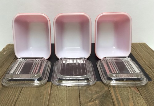 3 Red Vintage Pyrex #501 Refrigerator Dishes "Fridgies" with Lids ~1 small chip - Picture 6 of 10