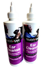 Nutri-Vet Ear Cleanse for Dogs Cleaner Deodorizer w/ Aloe Vera Itch Relief 8oz 