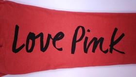 Victoria's Secret VS PINK Wide Leg Flare Boyfriend Sweat Pants Logo Red Medium M