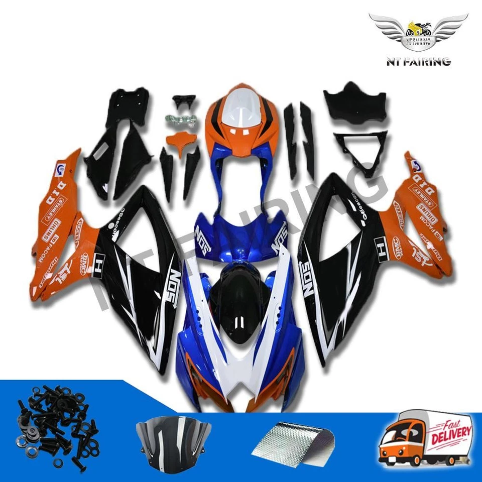 Kit de carenado azul naranja para carrocería de inyección GSXR600 GSXR750 2008-2010 Foto 2 de 4