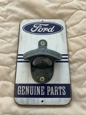 Ford Genuine Parts Wall Mount Bottle Opener - Garage Barware - Open Road