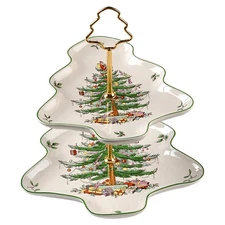 Spode Christmas Tree 2 Tier Serving Tray 9562638
