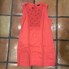J.Crew Sleeveless Sunburst Embroidered Mini Dress in Coral XS
