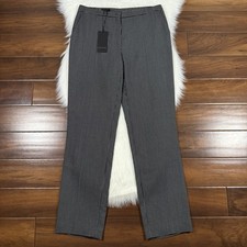Escada Women's Size 40 / US 8 10 Black White Check Wool Blend Straight Leg Pants