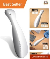 Elegant 7.5-Inch Stainless Steel Shoe Horn - Ideal for Travel  Mobility Needs