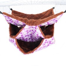 Hamster Hanging Hammock 3 Layers Plush Bed Hideout Swing for Ferret Golden Bear