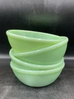 4 JADITE Jadeite Fire King Beaded Edge Bowls 5 1/2” Cereal Soup Dessert