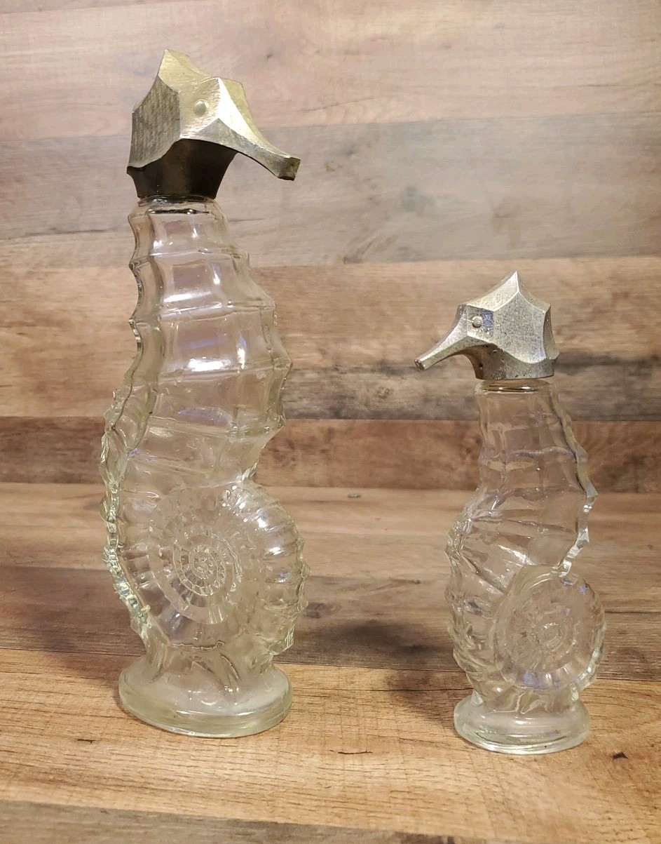 Vintage Seahorse Empty Bottle Set Sand Art In A Bottle Paren