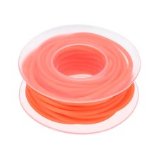 2mm 5.5yards Hollow Pipe Rubber Cords Tubing Silicone Pipes Orange-Red