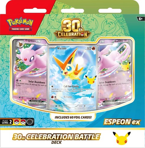 Pokemon 30th Celebration Espeon ex Or Umbreon ex Deck 6 Deck Case Pre-Order