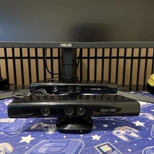 Two Black Genuine Microsoft Xbox 360 Kinect Sensor Bar Cameras Tested/Working