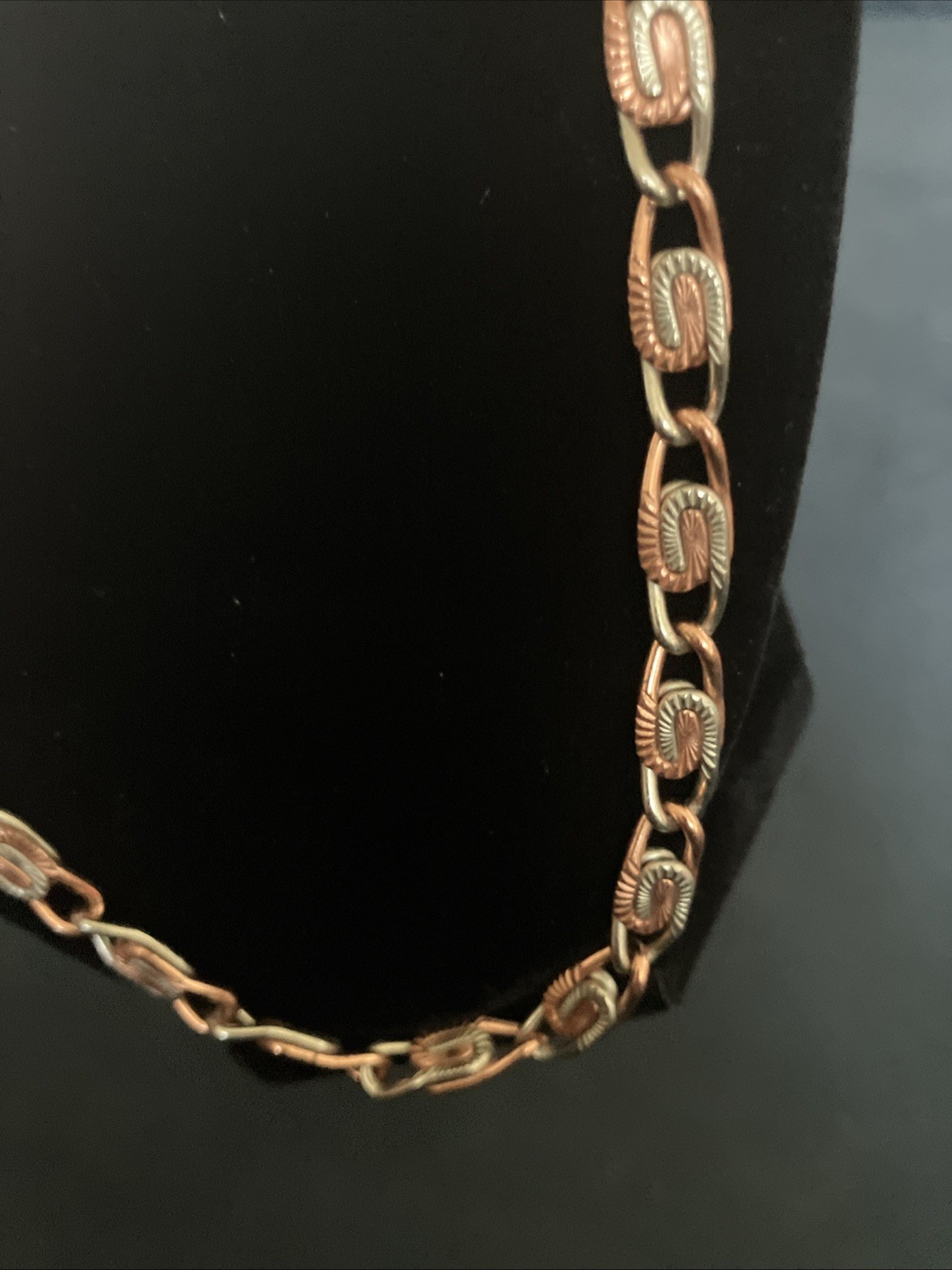 Solid Copper Textured Celtic Scroll Necklace 22” … - image 2